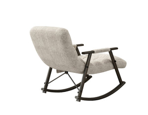 English Elm 42"l Folding Rocking Chair Iron Frame Cushioned High Back Adjustable Footrest Lounge White W1669P163320