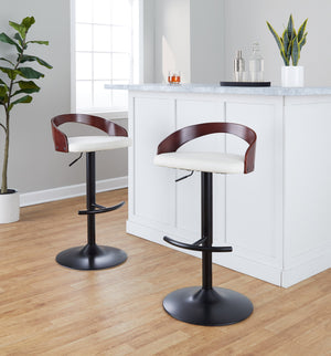 English Elm Adjustable Swivel Barstools Set of 3 Faux Leather Metal Contemporary Kitchen Bar B202S02021