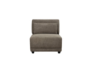 English Elm Rylie Brown Linen 4Pcs Modular Sectional Sofa – Pocket Coil Seats, Wooden Frame, Toss Pillows, 39" Deep B2726S00424