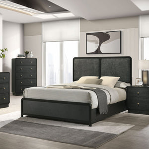English Elm Burton Black 5-Drawer Chest of Drawers with Rounded Corners, Brass Knobs & Deep Storage Appeal B062P375417