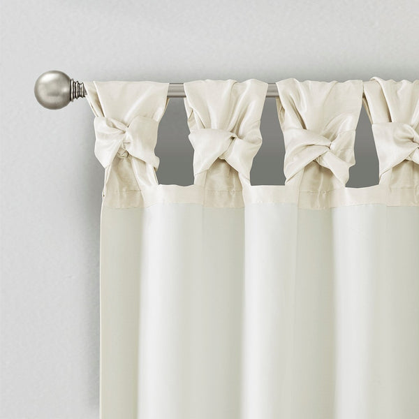 English Elm Twist Faux Silk Lined Window Curtain Panel 50x108" with Twist Tab Top, Luxurious Sheen & Privacy White 2.95 L x 10.04 W x 9.06 H B03598089