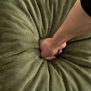 English Elm Moon oversized moon-shaped sleeper sofa with deep cloud-like sponge support and durable linen feel Green W2012P337859