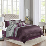 Madison Park Amherst Transitional 7 Piece Comforter Set MP10-127 Purple