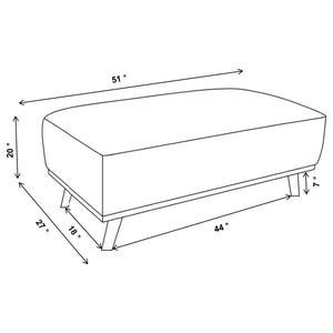 English Elm Amani Wine Red Corduroy Upholstered Ottoman – Plush Rectangular Footrest with Light Wood Legs, 51" Wide B062P299784