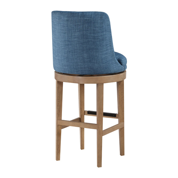 OSP Home Furnishings Rowan - Set of 2 Swivel Barstool Navy/Medium Oak