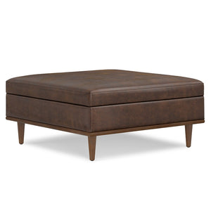 English Elm Shiloh Square Storage Ottoman - Stylish Faux Leather Seat With Hidden Storage & Safe Lift-Top Design B136P254713-GIGA