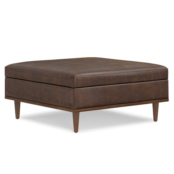 English Elm Shiloh Square Storage Ottoman - Stylish Faux Leather Seat With Hidden Storage & Safe Lift-Top Design B136P254713-GIGA