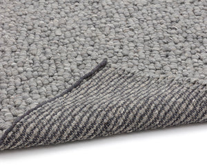 Sunpan Umea Hand-Woven Rug - Luxurious Artisanal Design with Eco-Friendly Wool for a Cozy Contemporary Home Silver