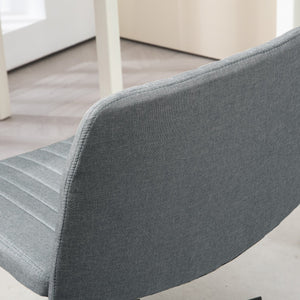 English Elm HOMCOM Wide Armless Office Chair with Breathable Linen Fabric, Thick Foam Padding, Tilt & Swivel Grey W2225P200764