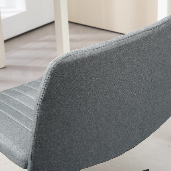 English Elm HOMCOM Wide Armless Office Chair with Breathable Linen Fabric, Thick Foam Padding, Tilt & Swivel Grey W2225P200764