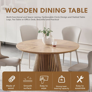 English Elm Wooden Oval Dining Table - Modern Multi-Functional Kitchen Table For Family Gatherings & Compact Spaces W3590P355173-GIGA