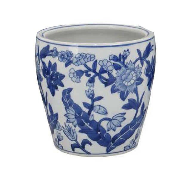 English Elm Kerry Blue Floral White Ceramic Planter Collection Four Graduated Pots for Indoor Garden Display White+Blue B056P416928