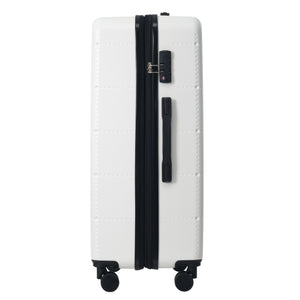 English Elm Luggage 5 Piece Hardside Abs Set with Front Access Carry on and Tsa Spinner Wheels White N732P391557K