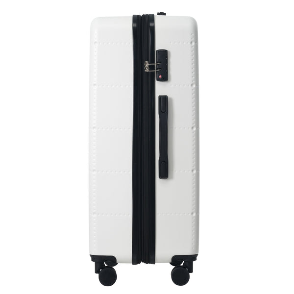 English Elm Luggage 5 Piece Hardside Abs Set with Front Access Carry on and Tsa Spinner Wheels White N732P391557K