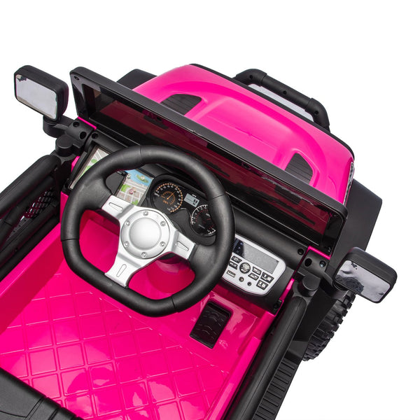 English Elm 24v Kids Electric Ride on Car with Parental Remote Dual Motor Four Wheel Suspension W1578P356392