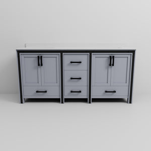 English Elm Dark Grey Double Bath Vanity 72" W With Cultured Marble Top, Soft-Close Drawers & Ample Storage B2731P260726