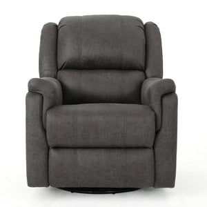 English Elm Christopher Knight Home® - GLIDER Plush Fabric Swivel Recliner with Smooth Gliding Motion, Contemporary Upholstered Comfort Slate 61368.00MF