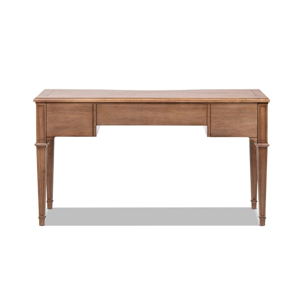 English Elm Dauphin Rubberwood Executive Desk with Soft Close Drawers and Satin Gold Hardware B2719P468876