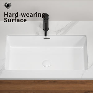 English Elm White Fireclay Farmhouse Kitchen Sink Deep Single Bowl Dual Mount Modern Design W3402P326516