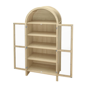 English Elm 70.28" Tall Arched Kitchen Pantry - Modern Farmhouse Cabinet With Adjustable Shelves For Versatile Storage W688P204446
