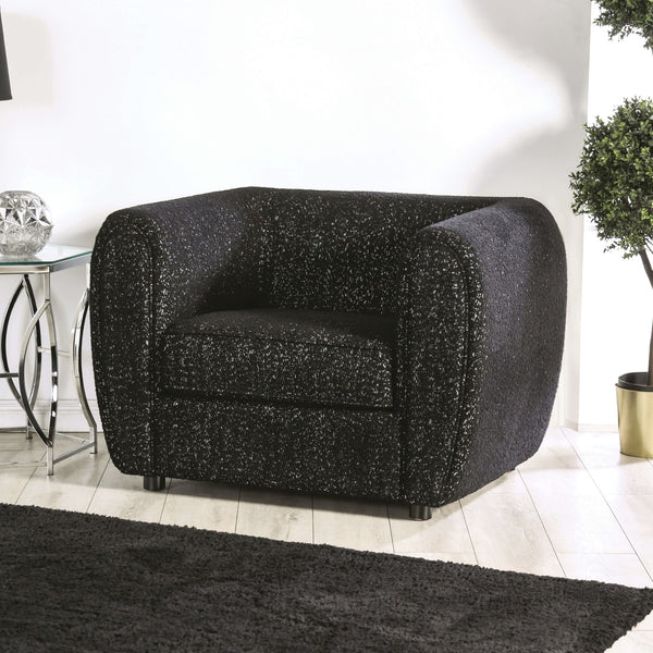 English Elm Contemporary Plush Armless Chair with Metal Legs, Adjustable Headrest, Boxed Cushions & Chaise Comfort Black 46 L x 37 W x 30 H B2741P378513