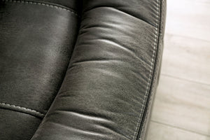 English Elm Transitional Multi-Function Glider Recliner with Channel Back, Cup Holders, Hidden Storage, Upholstered Comfort Dark Gray 43 L x 34 W x 30 H B2741P385035