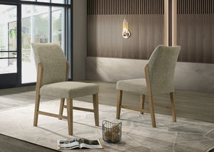 English Elm Elena Linen Upholstered Dining Chairs Set of 2 with Solid Rubberwood Farmhouse Legs B2749P413305