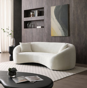 English Elm 93.31" Curved Cloud Sofa Chenille Velvet Three Seat Sculptural Minimalist Living Room Couch W2664P179335