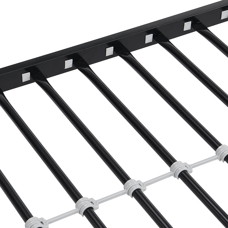 English Elm METAL Twin-Over-Twin Bunk Bed Black - Space-Saving Modern Metal Frame, Durable Quiet Steel Support W2297P397424