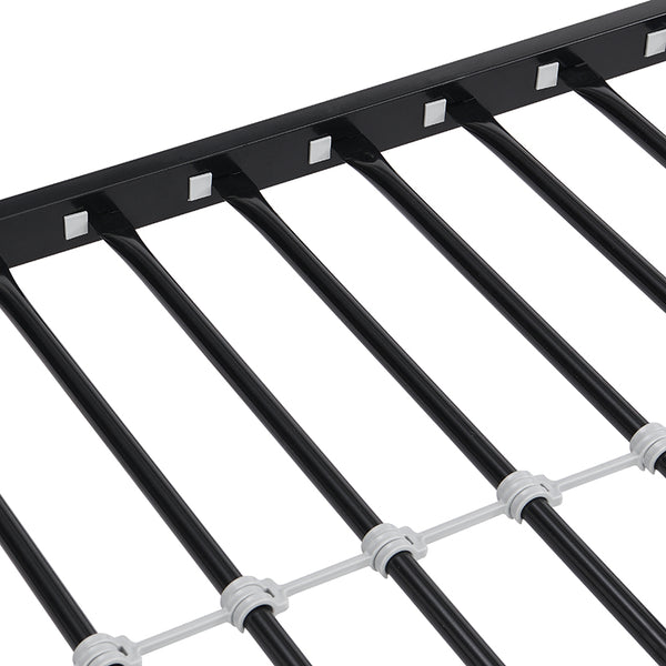 English Elm METAL Twin-Over-Twin Bunk Bed Black - Space-Saving Modern Metal Frame, Durable Quiet Steel Support W2297P397424