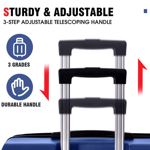 English Elm Hardshell Abs Checked Suitcase with 360 Spinner Wheels Expandable Tsa Lock 28 Inch Blue N730P296747C