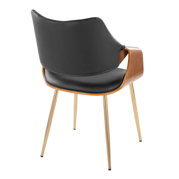 English Elm Chair Set of 2 White Faux Leather Seats with Angular Black Metal Legs Modern Dining B202P471309