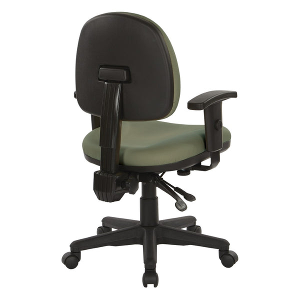 OSP Home Furnishings Sculptured Ergonomic Office Chair with Lumbar Support and Greenguard Certified Padding Sage 8180-R106