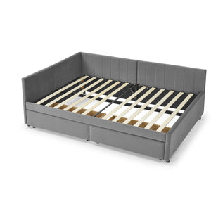 English Elm Full Size Upholstered Tufted Daybed With Storage Drawers - Chic Velvet Frame For Sofa & Sleep Needs W1413S00087