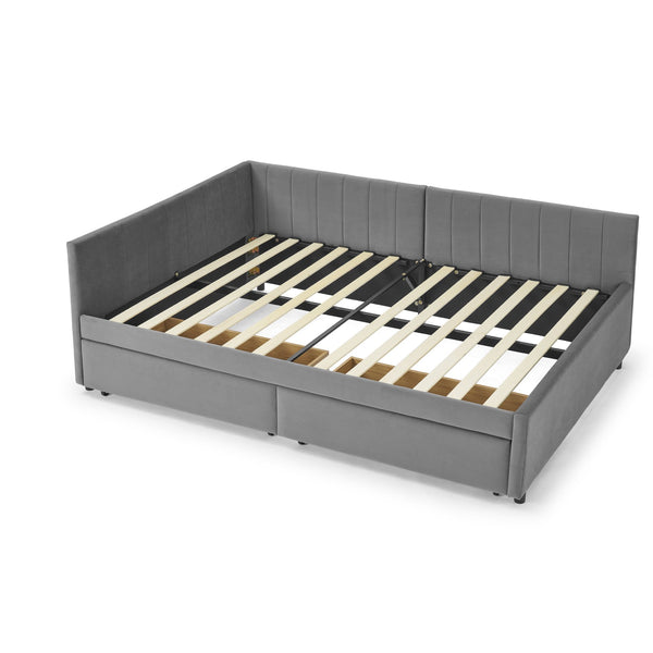 English Elm Full Size Upholstered Tufted Daybed With Storage Drawers - Chic Velvet Frame For Sofa & Sleep Needs W1413S00087