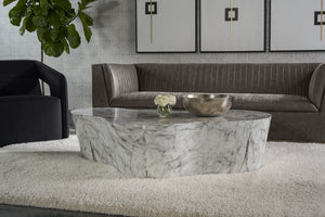 Sunpan Ava Coffee Table - Contemporary Concrete Design with Unique Finish for Modern Living Spaces Marble Look
