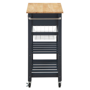 OSP Home Furnishings Hampton Kitchen Cart Blue Blue