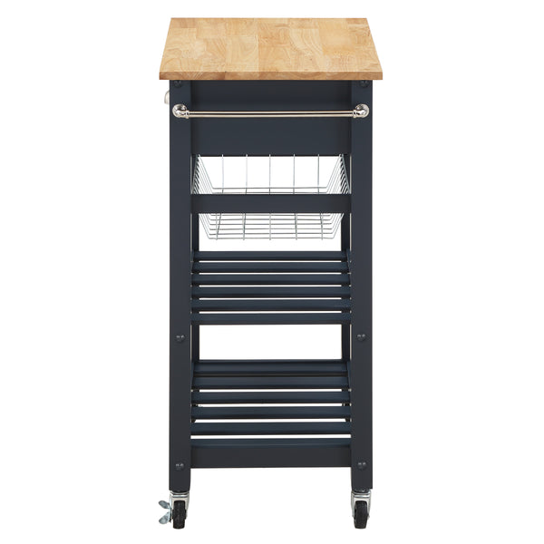 OSP Home Furnishings Hampton Kitchen Cart Blue Blue