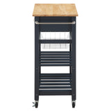 OSP Home Furnishings Hampton Kitchen Cart Blue Blue