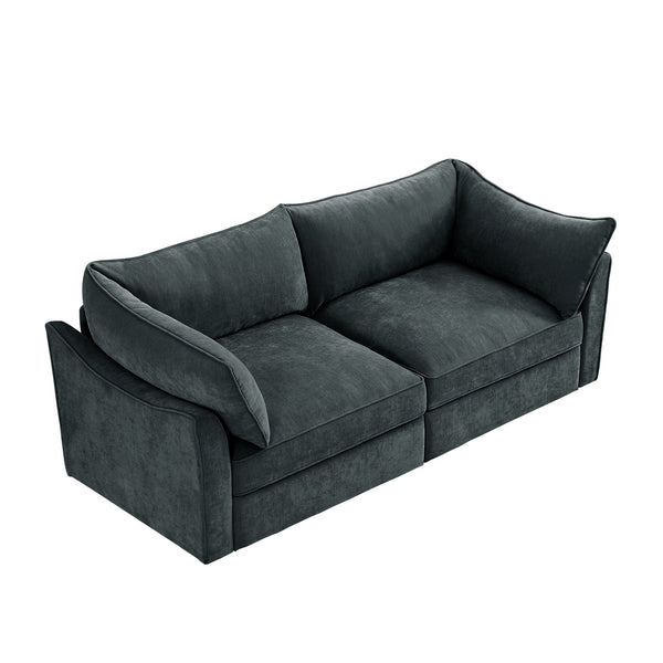 English Elm 2 Seater Sofa With Hidden Storage, Crescent Armrests, Durable Chenille - Perfect For Small Spaces! W3041S00192