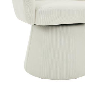 English Elm Christopher Knight Home® - Modern Swivel Narrow Corduroy Accent Chair with 360° Rotation, Compact Barrel Seat, 300 lb Capacity, Beige Comfort N765P292088B