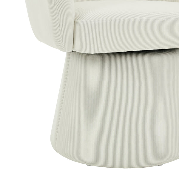 English Elm Christopher Knight Home® - Modern Swivel Narrow Corduroy Accent Chair with 360° Rotation, Compact Barrel Seat, 300 lb Capacity, Beige Comfort N765P292088B