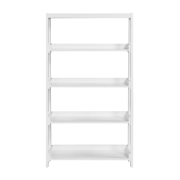 English Elm Modern Four Shelf Wooden Bookcase Vertical Storage Unit for Bedroom or Office White B011P460156