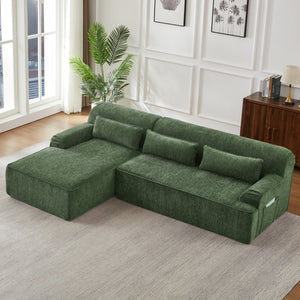 English Elm Chenille L-Shape Oversized Sofa - Plush, No Assembly Minimalist Couch For Living Rooms & Apartments W2339S00068