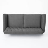 Christopher Knight Home® - Noble House - Bernice Petite Mid Century Modern Tufted Dark Grey Fabric Sofa