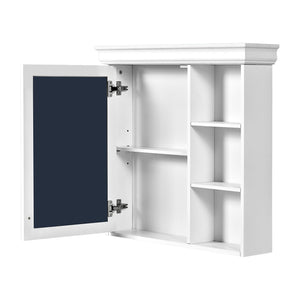 English Elm 30'' Wall-Mounted Medicine Cabinet with Mirror and Adjustable Shelves, Modern MDF Storage Organizer White N710P209425K