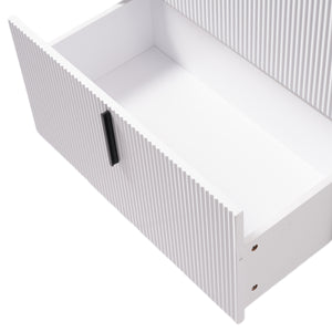 English Elm Christopher Knight Home® - 30" Elegant Bathroom Vanity With Ceramic Sink, Soft-Close Drawers & Fluted Design In Timeless White N817P295761W