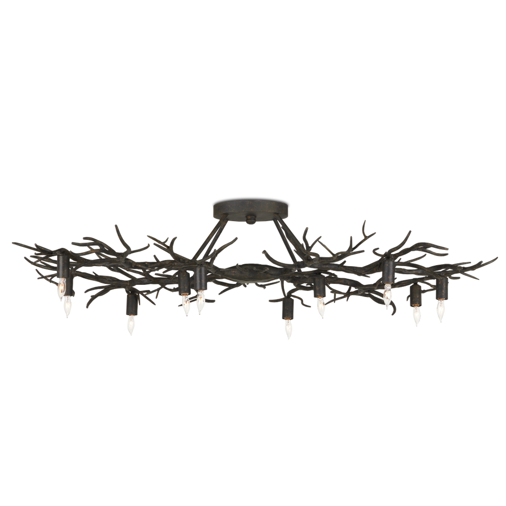 Rainforest Bronze Semi-Flush Mount Light Fixture - Nature-Inspired Design for Modern Spaces