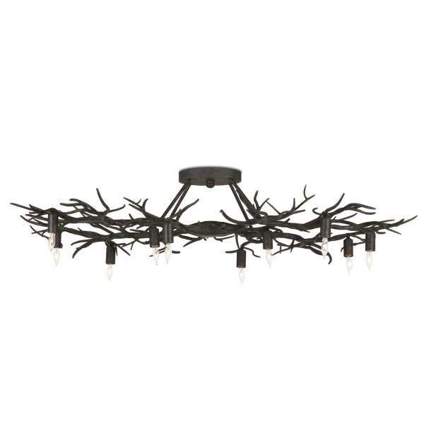 Rainforest Bronze Semi-Flush Mount Light Fixture - Nature-Inspired Design for Modern Spaces