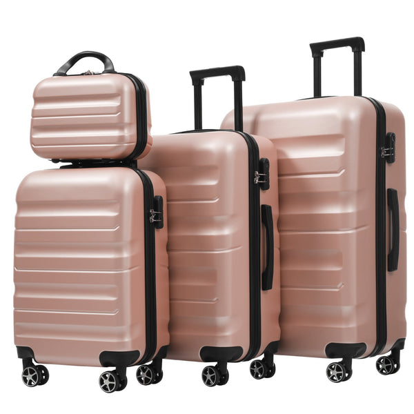 English Elm Hardshell Abs Four Piece Luggage Set with Spinner Wheels and Tsa Lock for Travel N730P368200M